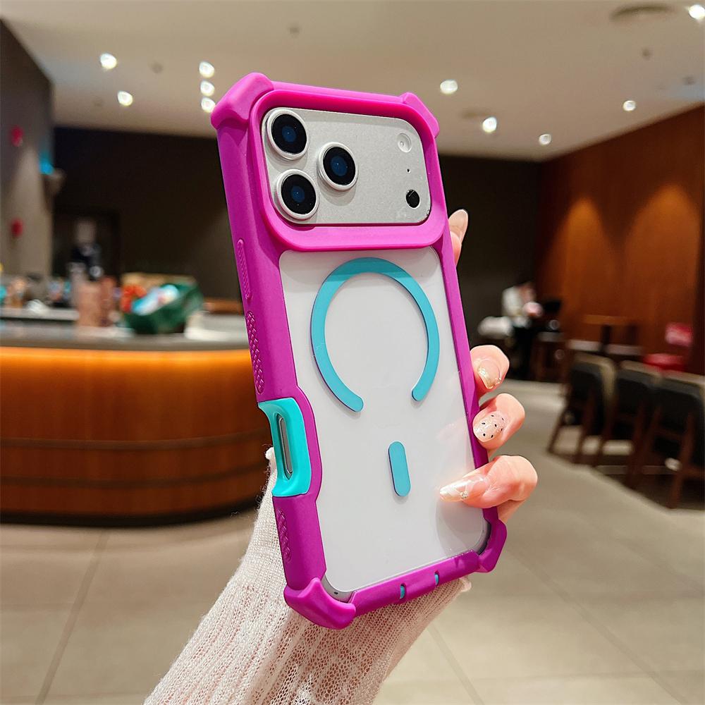 

Shockproof Clash Dual Color Magnetic Clear Case for For Iphone 17 16 Pro Max 15 14 Plus 13 12 11 for Magsafe Bumper Contrast Cover iPhone 11