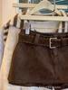 Women's High Waist Melanoid Suede A-Line Skort - Autumn/Winter 2025 Trendy Hip-Hugging Style