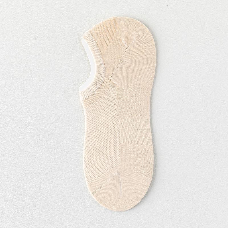 Female Summer Thin Style Pure Cotton Mesh Boneless Heel Shallow Mouth Invisible Socks