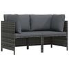 VidaXL 2-seater Garden Sofa with Cushions Grey Wicker