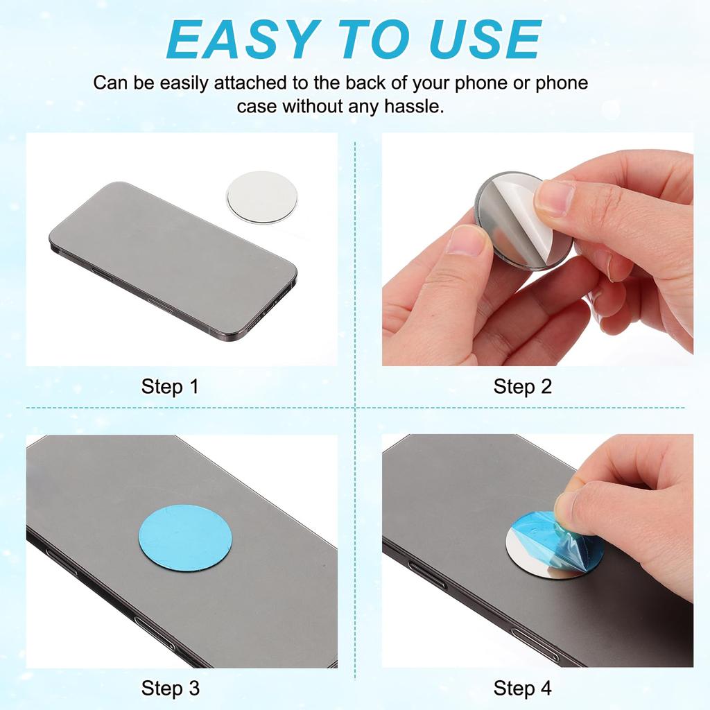 PATIKIL 36 Steel Plates, 1.4 Inches (35 Mm), Round, Strong Double-Sided Tape, Magnetic Adsorption,