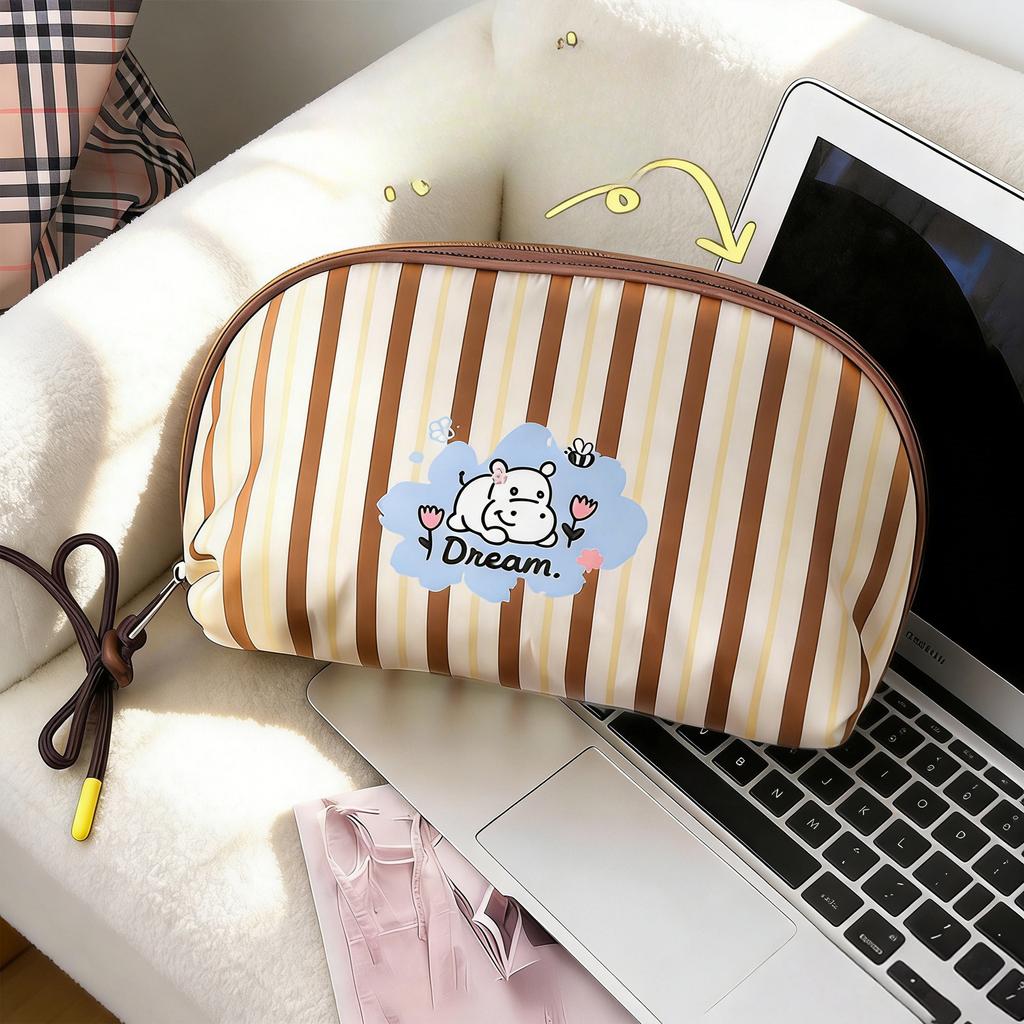 Large Capacity Travel Makeup Bag with Compartments Portable Toiletry Organizer for Cosmetics and Underwear