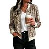 Women's Loose Fit Casual Zip-Up Jacket, Fashion Printed Short Coat for Fall and Winter
