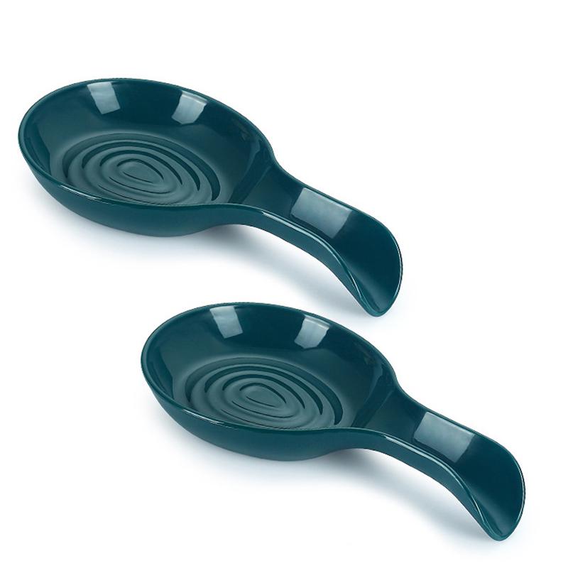 

Подставка для ложки Большая керамическая подставка для ложки Термостойкая подставка для ложки для приготовления пищи Подставка для кофейной ложки Керамическая подставка для ложки, пригодная для мытья в посудомоечной машине темно-зеленого