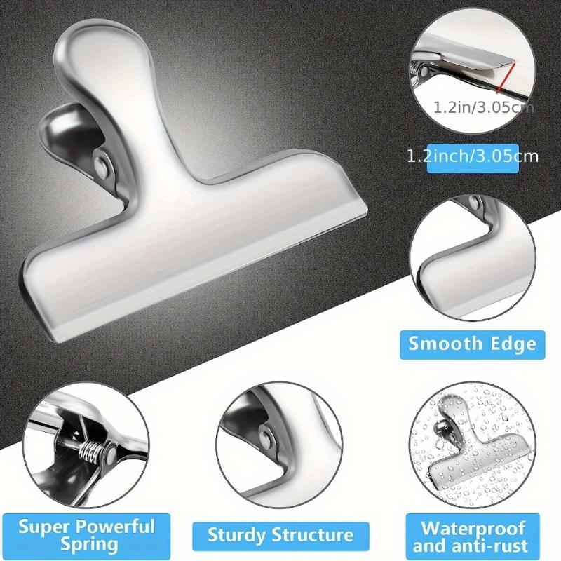 8pcs Stainless Steel Clips, Moisture-proof Household Plastic Bag Supplies, Fresh-keeping Clip, Sealing Clip