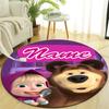 Personalized M-Masha and the Bear Round Chair Office Rug - Perfect for Mat, Office Chair & More - Ideal Gift for Birthdays and Holidays