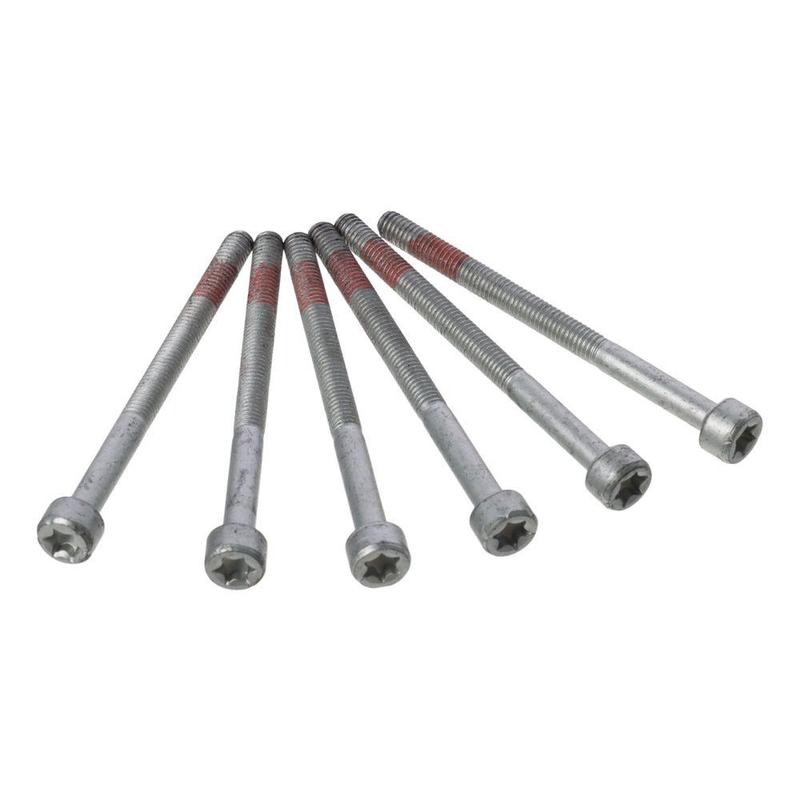 6 Sets Washer Kit 3.35x0.21in Lower Fuel Injector Metal Silver Nozzle Bolt Red A0009902907 Car Accessories for Dodge Diesel 6Cyl