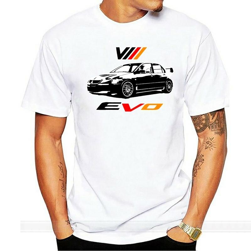 Summer Tops For Man Lancer Evolution VIII White Or Gray Jdm T-Shirt Evo 8 Rally WRC O Neck Tee Shirt Short Sleeve