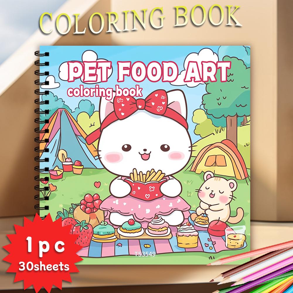 Cute Pet Coloring Book, Teen Coloring Book, Various Patterns, 100g Heavyweight Paper, Stress Relief, Birthday Gift