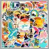 50pcs Surfing Graffiti Stickers for Water Bottles, Luggage, Phones & Surfboards - Sporty Decorative Stickers