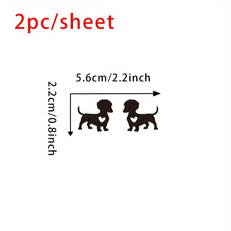 2pcs Dachshund Decal - Self-Adhesive Vinyl Car Mirror Sticker, Glossy Finish, Irregular Shape, Single Use, Easter Egg Design