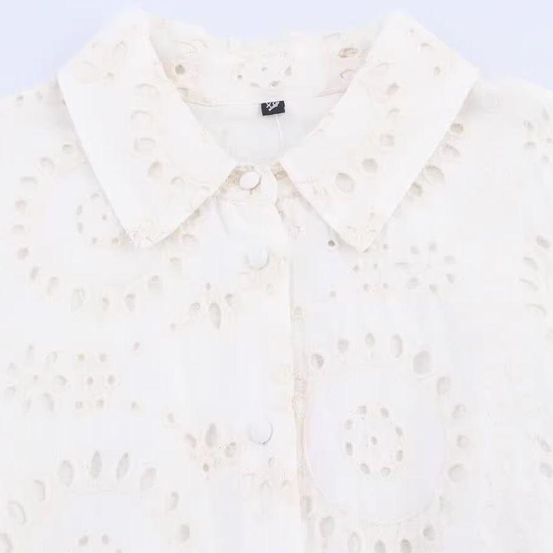 Kaslead New Women clothes Western Style Fashion Simple Elegant Embroidered Shirt Style Dress 4786137