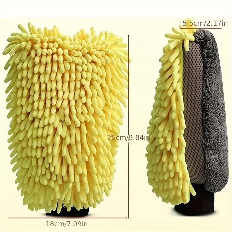 Motorcycle Cleaning Gloves Suitable for Automotive Detailing, Motorcycle Maintenance, Household Plush (Double-Sided)