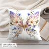 Butterfly and flower Cushion Cover Soft Short Plush Pillow Cover Smooth Cozy Texture Aesthetic Cushion Case Home Decor