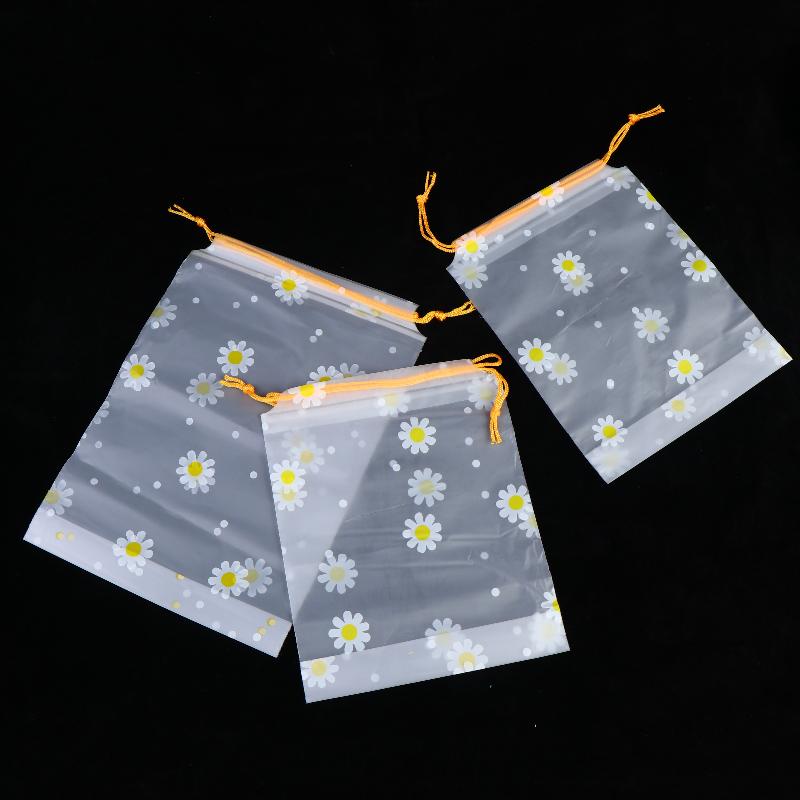 20Pcs Transparent Waterproof Travel Cosmetic Bag Towel Socks Plastic Drawstring Storage Bag Bathroom Transparent Beach