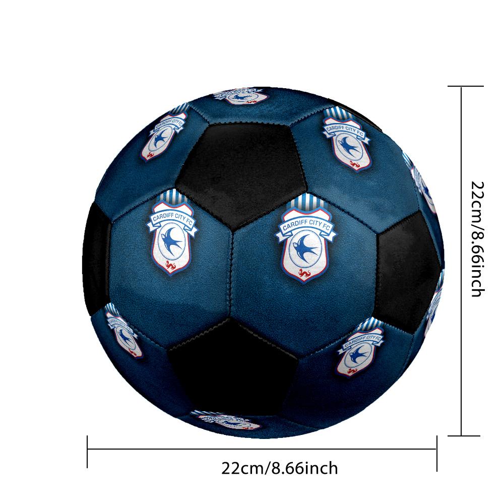 Cardiff City F.C Pallone da Calcio Colorato Per Tutte le Età Cucito a Macchina PVC Pronto per la Competizione Durevole Ad Alto Rimbalzo.TAGLIA5