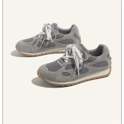 Leder~ Frühling neue Sub-Schnürschuhe Sport- und Freizeitschuhe flachsohlige Retro Mesh atmungsaktive Damenschuhe