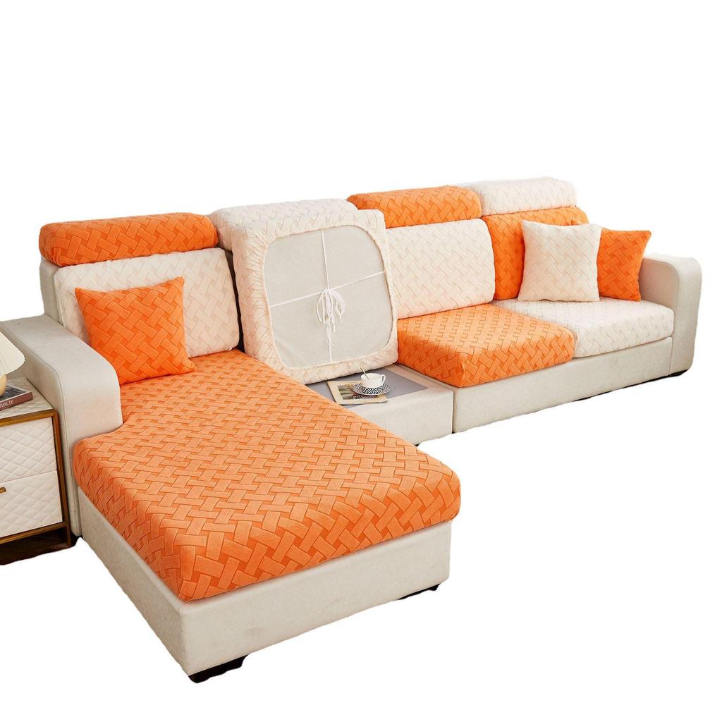 3D Jacquard Velvet Sofa Hat: Elastic Full-Cover Cushion for Autumn & Winter