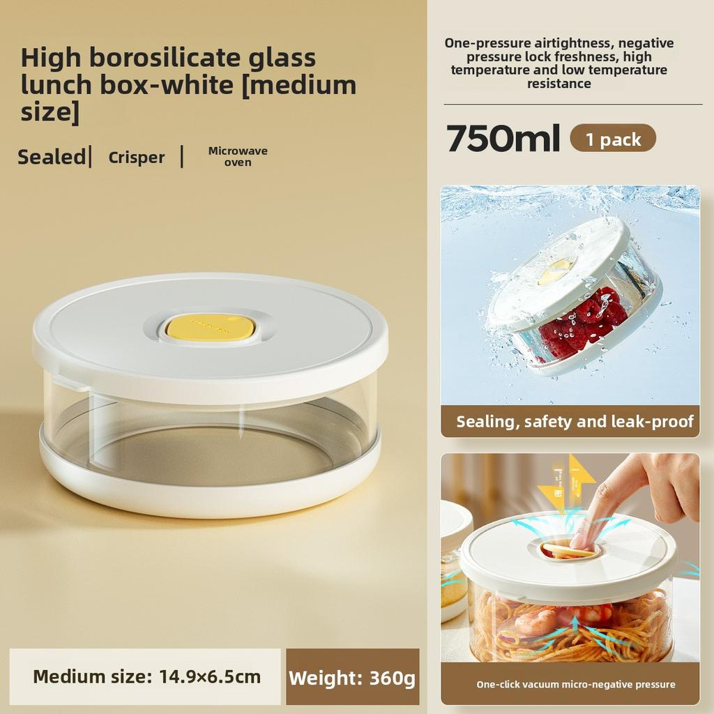 Hochborosilikatglas Tupperware Lunchbox Hitzebeständige Lunchbox mit Deckel Pendler mit Reis Mikrowellenschüssel Versiegelte Schüssel