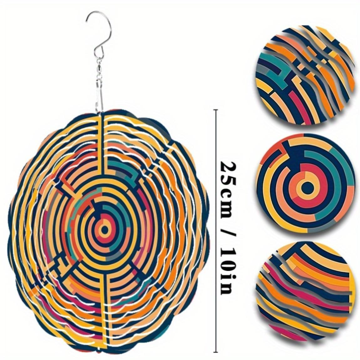 

10-дюймовый подвесной ветряной спиннер, металлическое искусство, музыка ветра с дизайном лабиринта, вращающийся на 360 градусов, для декора сада, балкона, всесезонный подарок для друзей, семьи 01A