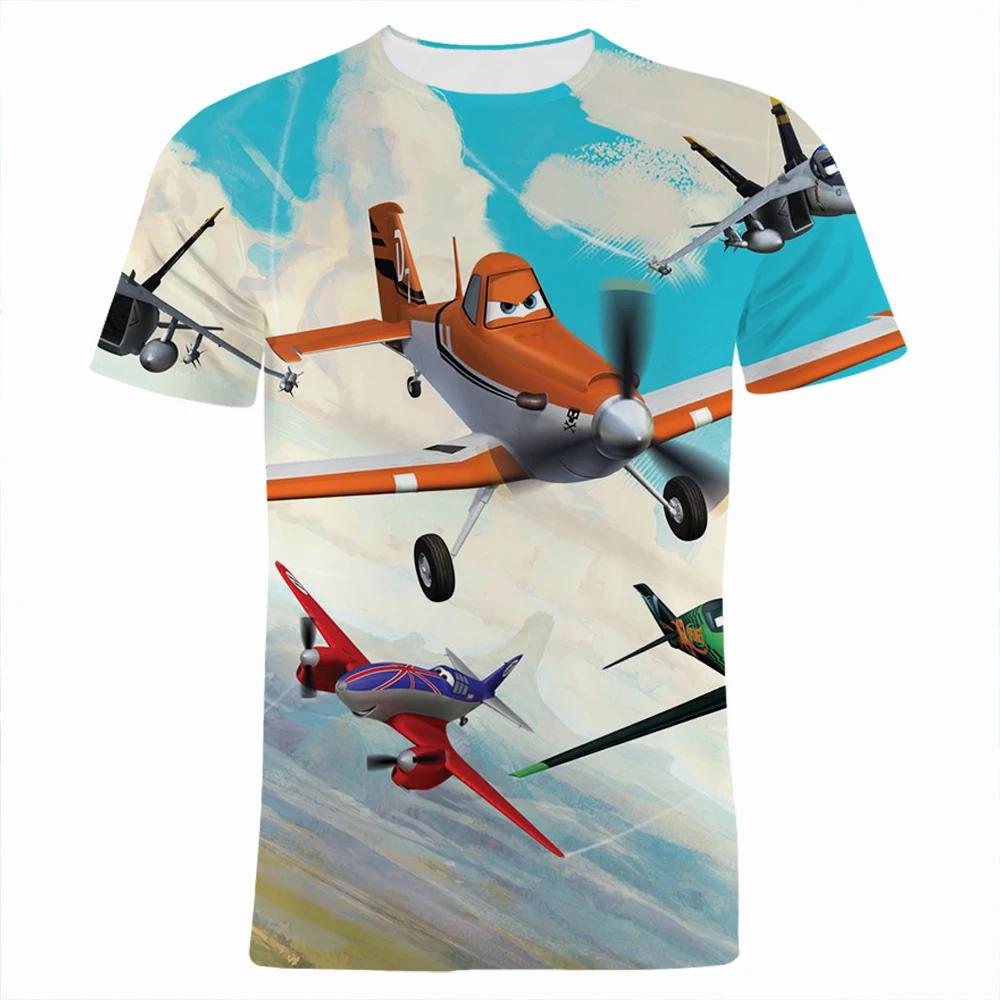 2026 Cartoon Movie Airplane 3D Printing Children's Cartoon Fashion Anime T-shirt Short Sleeved Cute Top for Boys and Girls