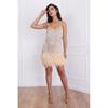 2025 Summer Women's Tassel Sequin Feather Stitch Dress