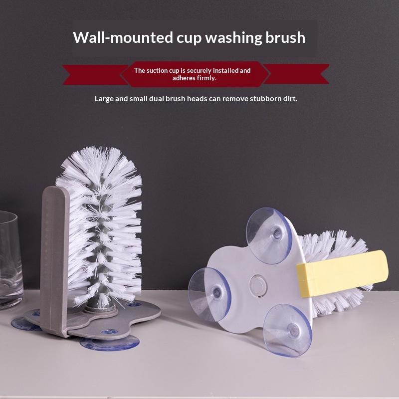 Kitchen Glass Scrubber Multi-use Non-slip Handle Cup Bottle Cleaner Brush for Sink Dish Wine Glass Baby Feeding Bottle Washing