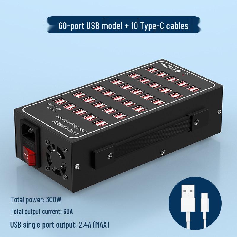 High-Power USB Multi-Port Charging Station - Desktop Mobile Charger & Power Strip