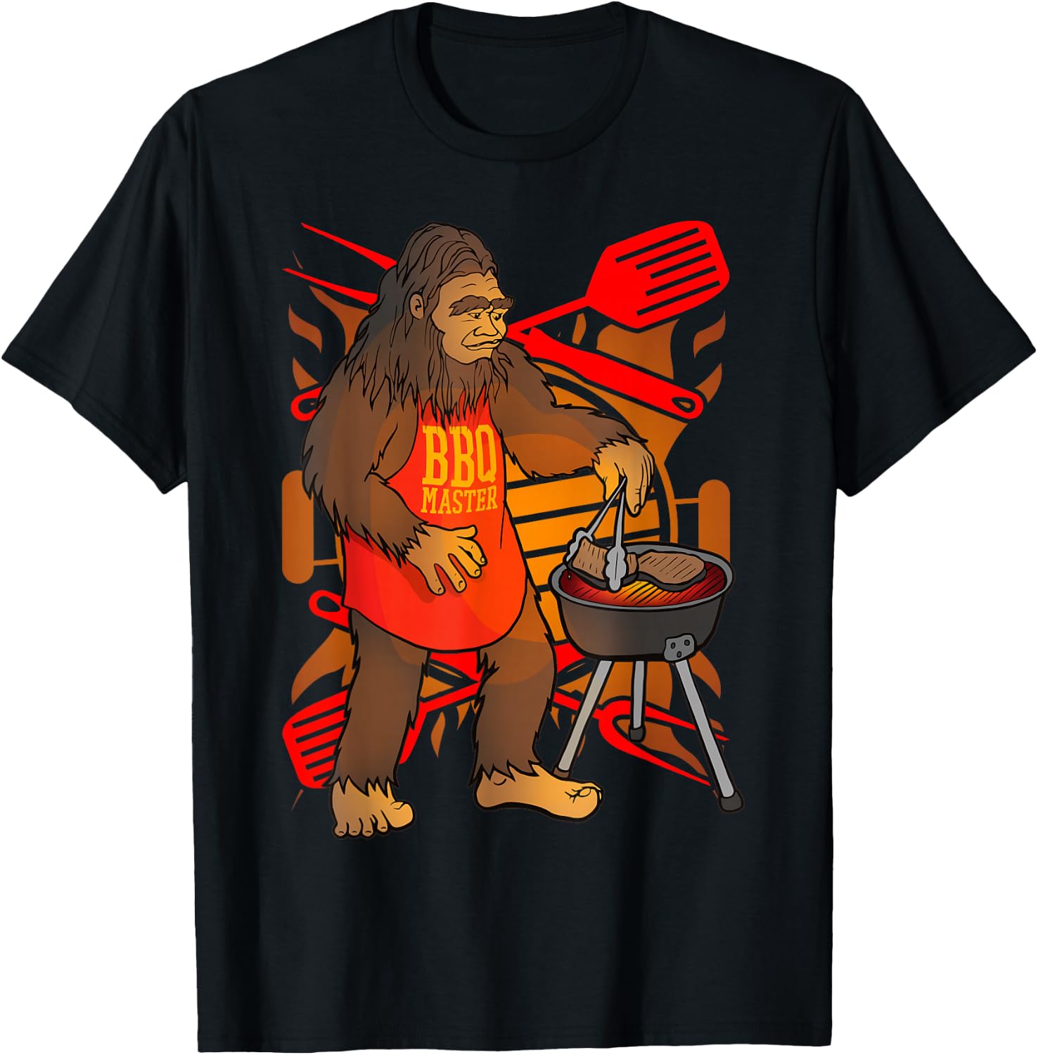 Bigfoot Cooking Grill BBQ Funny Gift Fun T-Shirt Unisex T-Shirt L