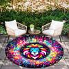 1pc Soft, Absorbent & Non Slip Music and Colorful Lions Round Rug Soft Circle Rug for Living Room & Bedroom Decor, Chair Mats, and Unforgett
