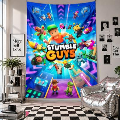 Tapisserie muraleStumble Guys Art Tissu suspendu Couverture de fond décorative pour la décoration de chambre