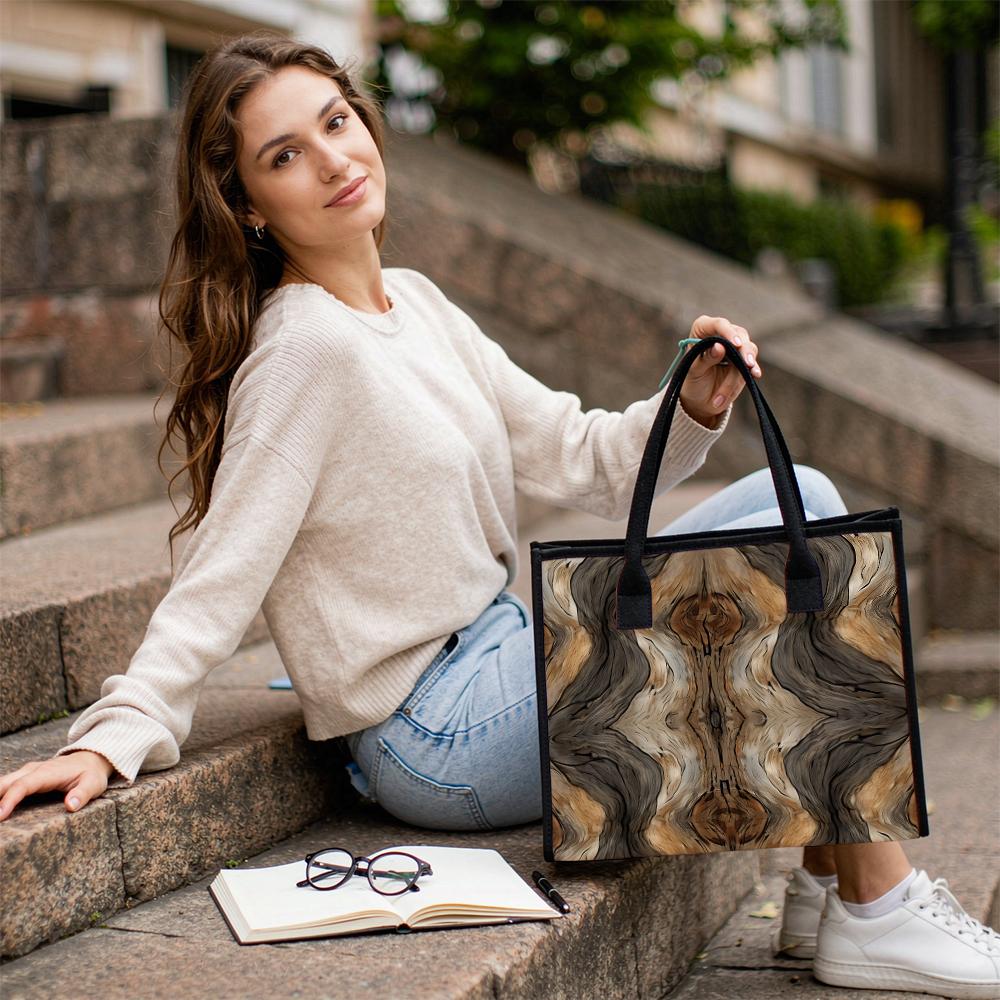 Fashion Abstract Pattern Tote Bag Large Capacity Daily Shoulder Handbag for Work Shopping