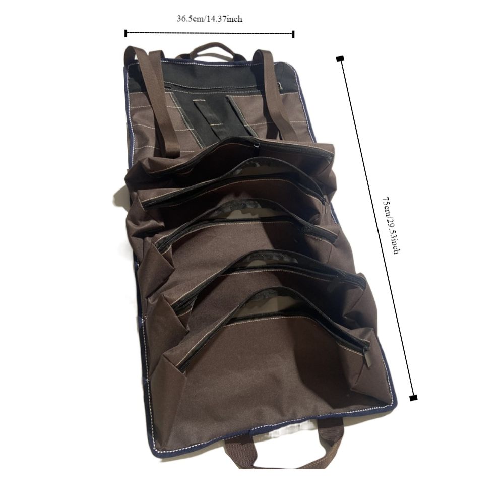 Heavy-Duty Waxed Canvas Tool Roll Bag Roll Tool Roll Up Bag Sturdy 15-Pockets Roll  Electrician