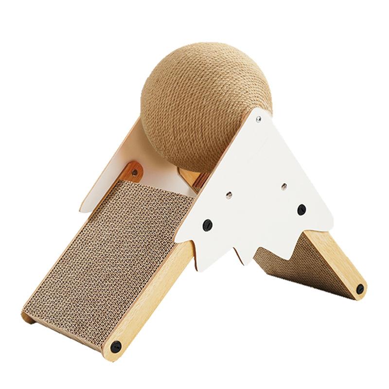 

Две кошки, играющие вместе, не могут сбрасывать мусор, мячик с кошачьими когтями, доска с кошачьими когтями 20cm * 45cm * 34.5cm коричневый/белый