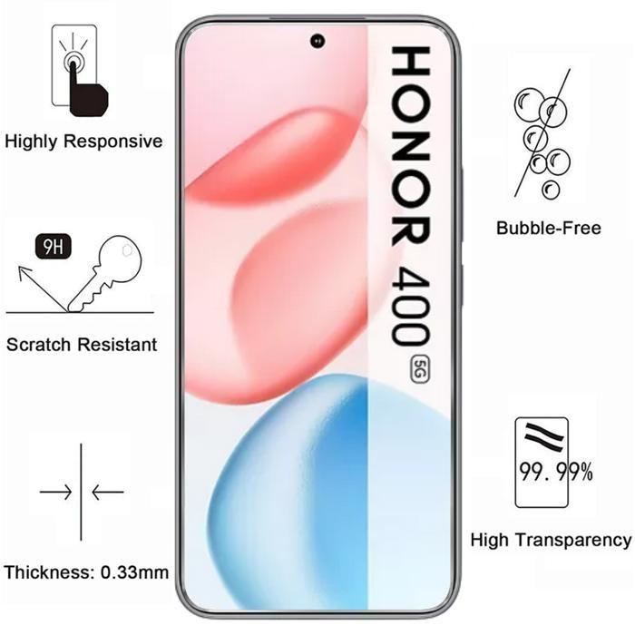 Verre Trempé - Phonillico® - Honor 400 5G - Pack de 2 - Résistant aux rayures - Protection écran