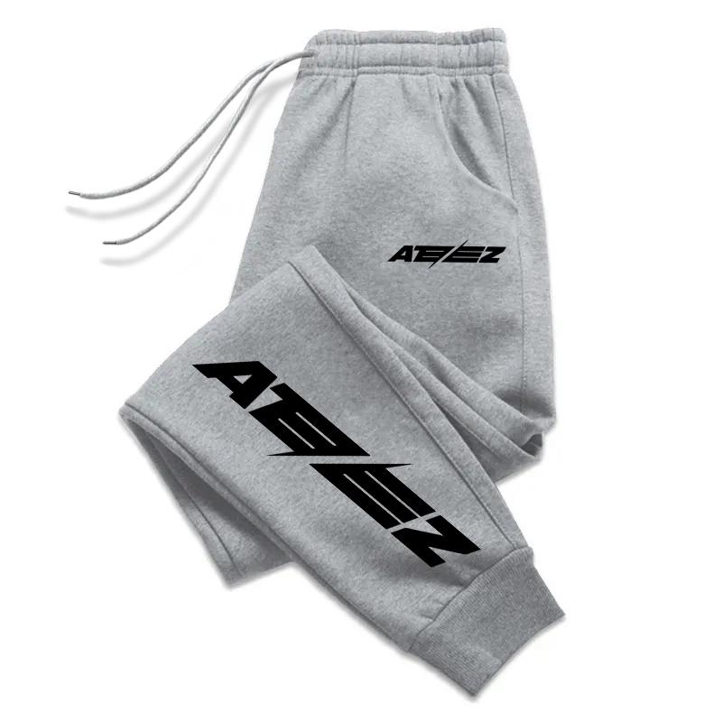 Women Letter Printed Long Pants Men Casual Loose Fashion Outdoor Fitness Jogging Drawstring Fleece Pocket Sweatpants Unisex