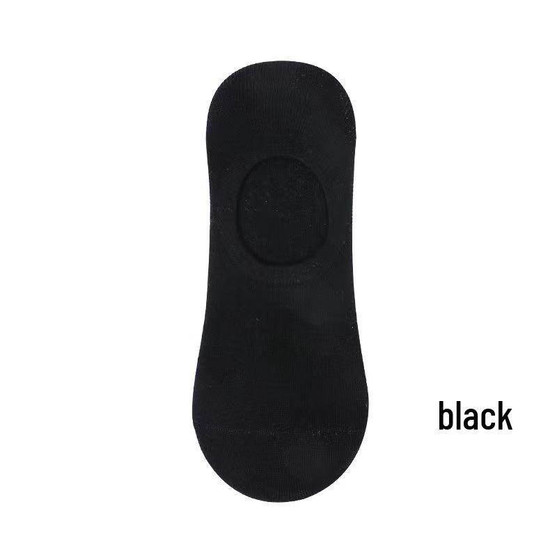 Men's Breathable Non-Slip Invisible Boat Socks - Low-Cut, Silicone, Deodorant, Solid Color