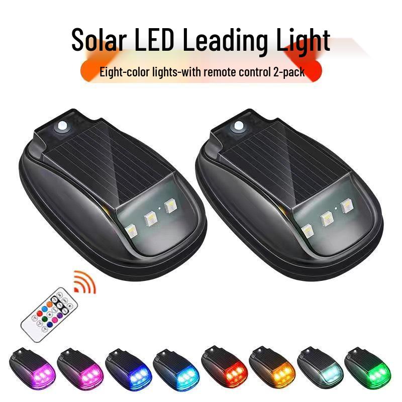 Solar Car LED Wireless Roof Strobe Light with Remote Control - Anti-Collision & Navigation Warning.