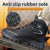 Mens Safety Shoes With Steel Toe Waterproof Boots Puncture Proof Anti-smash Mens Outdoor Work Sneakers Protective Work Boots