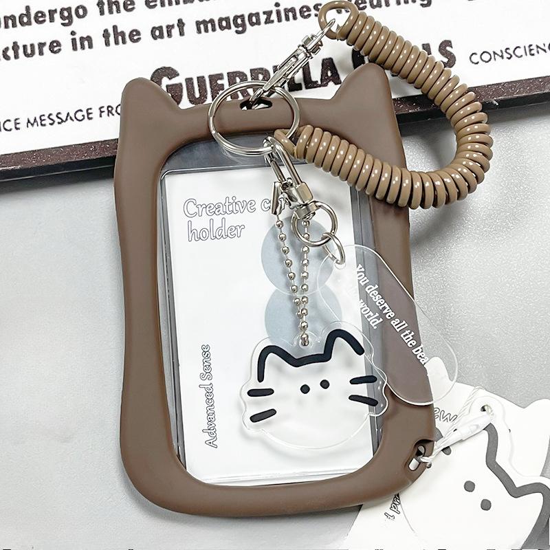 

Kawaii Cat Прозрачный акриловый роскошный держатель для фотокарт Kpop Idol Card Protector Креативная сумка-подвеска для хранения удостоверений личности вуза