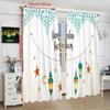 Eid Mubarak Islam Muslim Ramadan Curtain Living Room Bedroom Decoration Curtains Set Of 2 Made Polyester Great Decor