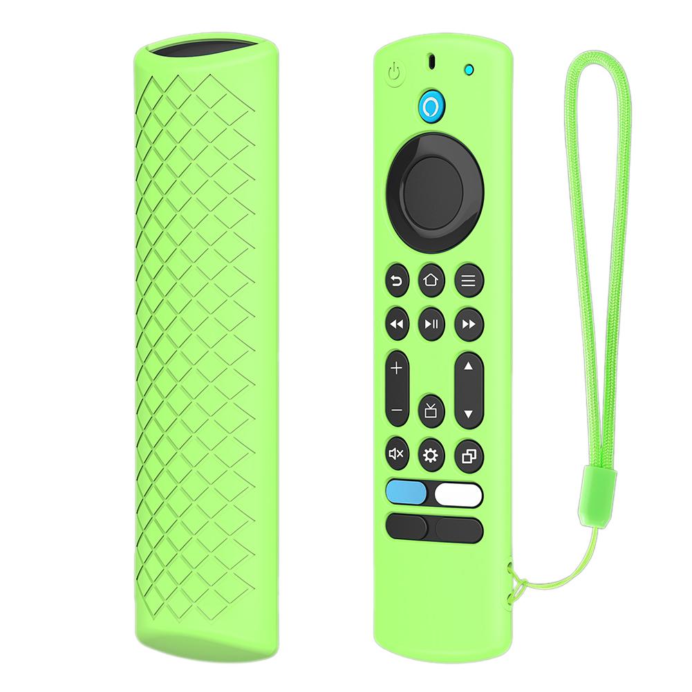 Silicone Protective Case with Lanyard Protective Skin Sleeve Shockproof Luminous for Fire TV Alexa Voice Remote Cover
