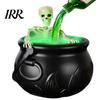 Halloween Party Decor Witch Cauldron, Large Plastic Black Bucket with Floating Potion Bottle, Durable Decoration Spooky Soup Pot for Home Porch,