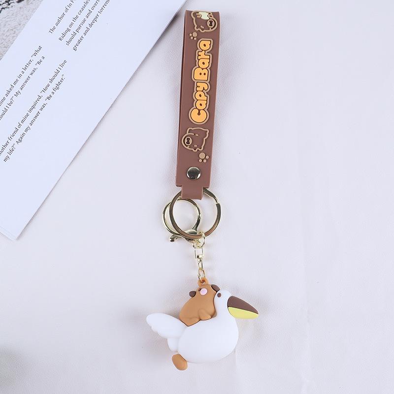 Capibala Keychain Cute Capybara Backpack Pendant Car Keychain Children's Doll Machine Small Gift
