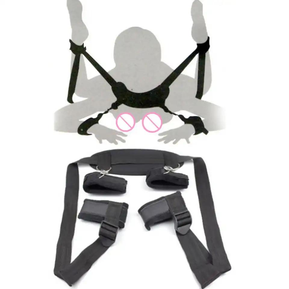 Open Leg  Bondage Kit Hand Ankle Cuff Neck Pillow Flirting Sex Toy SM Fetish Slave Restraints Adult Sex Game Toys 18+ Sextoy