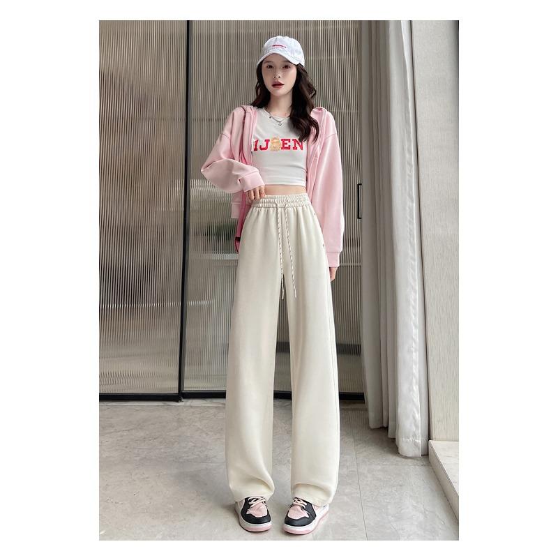 

Женские весенние новые заклепки с высокой талией, прямые и повседневные мягкие драпированные утягивающие брюки в пол 2XL