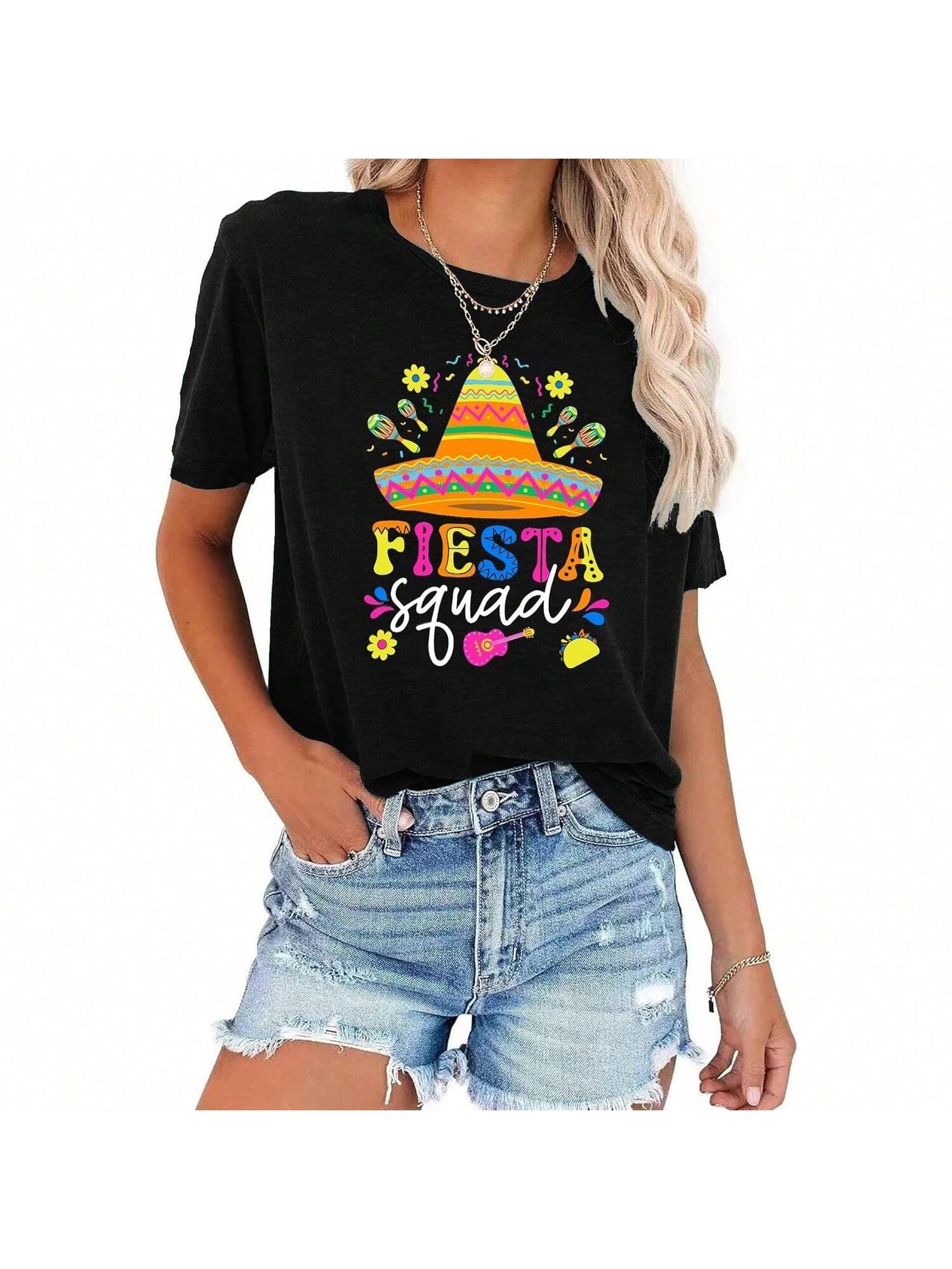 Cinco De Mayo Shirts Wo unisex Mexican Fiesta Squad T-Shirts 5 De Mayo Shirt Mexican Fiesta Tee Tops S разноцветный