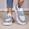 Ladies Knitted Walking Shoes Breathable Mesh Women's Flats Jogging Casual Sports Shoes Lightweight Slip-on Loafers