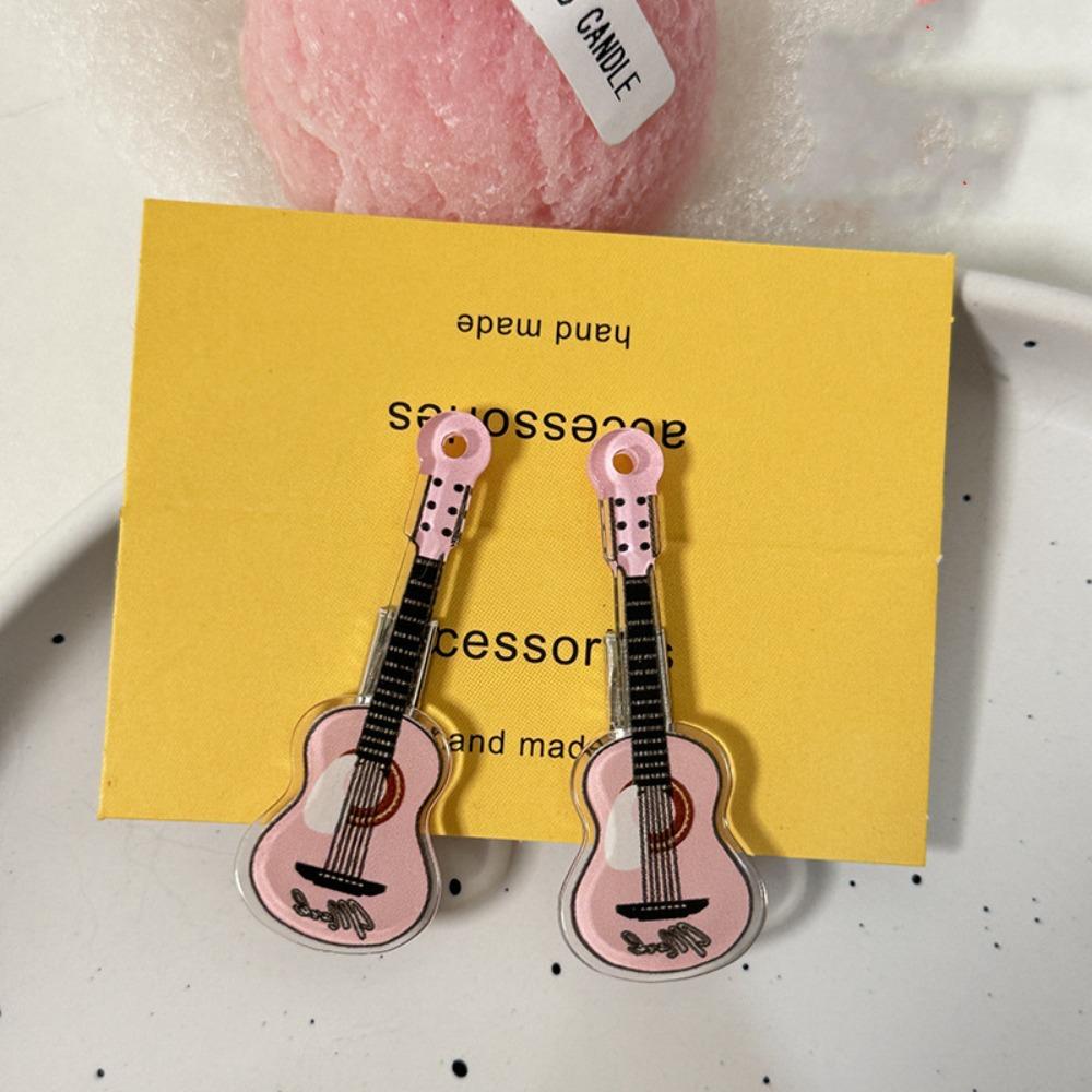 Korean Style Guitar Hair Clip Ins Duckbill Clip Kawali Musical Instrument Hair Clip Daily