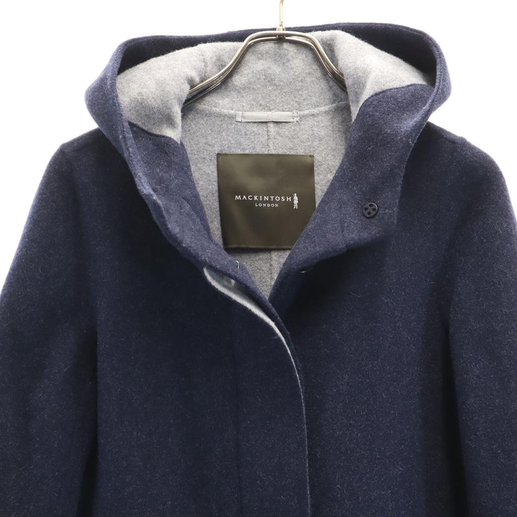 MACKINTOSH LONDON Compressed wool hoodie coat 38 Navy Women Used